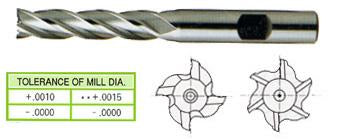 05359CN 3/4 x 3/4 x 3 x 5-1/4 4 FLUTE LONG LENGTH TIN COATED 8% COBALT End Mill
