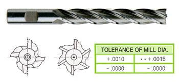 06337CN 5/8 x 5/8 x 4 x 6-1/8 4 FLUTE EXTRA LONG LENGTH TIN COATED 8% COBALT End Mill