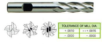 07297CF 1/4 x 3/8 x 5/8 x 2-7/16 4 FLUTE REGULAR LENGTH CENTER CUT TIALN-FUTURA COATED 8% COBALT End Mill