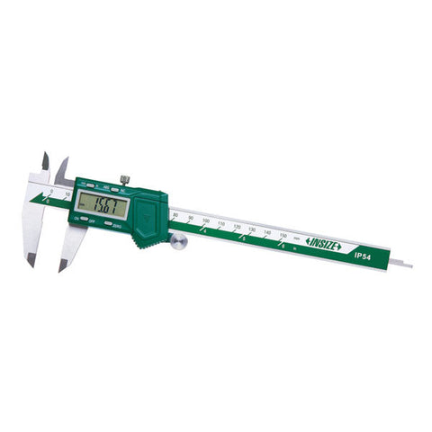 Insize 1104-200 IP54 WATERPROOF ELECTRONIC CALIPER (with thumb roller), 0-8"/0-200mm, graudation .0005"/0.01mm