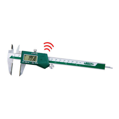 Insize 1110-200BWL ELECTRONIC CALIPERS WITH CARBIDE TIPPED JAWS, 0-8"/0-200mm, graduation .0005"/0.01mm, carbide tipped lower jaws, built-in wireless