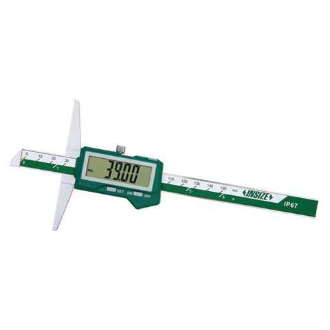 Insize 1542-200 BUILT-IN BLUETOOTH IP67 WATERPROOF ELECTRONIC DEPTH GAGE, 0-200mm/0-8", 0.01mm/0.0005"
