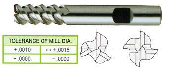 20305CN 3/8 x 3/8 x 3/4 x 2-1/2 3 FLUTE REGULAR LENGTH 60 DEG HELIX TIN COATED 8% COBALT End Mill