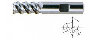 20594TC 9/16 x 9/16 x 1-1/4 x 3-1/2 3 FLUTE REGULAR LENGTH 60 DEG HELIX TICN-COATED CARBIDE End Mill