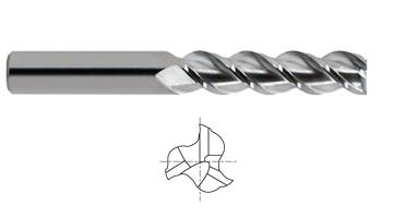 36588TC 7/16 x 7/16 x 2 x 4 3 FLUTE LONG 45 DEGREE HELIX TICN-COATED ALU-POWER End Mill