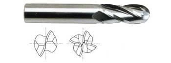 43600TE 1 x 1 x 1-1/2 x 4 4 FLUTE REGULAR LENGTH BALL NOSE TIALN-EXTREME COATED CARBIDE - IF NO STOCK, PLEASE CHECK ALTERNATIVE PART# UGMF91064 End Mill