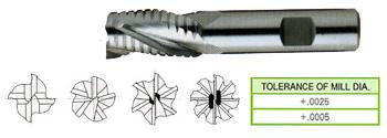 73305CC 3/8 x 3/8 x 3/4 x 2-1/2 4 FLUTE REGULAR LENGTH ROUGH & FINSHER TICN COATED 8% COBALT End Mill