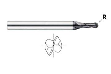 2 FLUTE MINIATURE 30 DEG HELIX BALL NOSE X-POWER CARBIDE