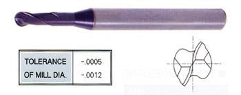 2 FLUTE REGULAR LENGTH 30 DEG HELIX BALL NOSE FOR RIB PROCESSING X-POWER CARBIDE