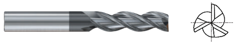 YG JAG95929 1/4 x 1/4 x 7/8 x 3 ALU-POWER HPC 3FL H-37 COATED END MILL