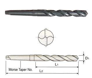 D1211039 39/64 x 4-7/8 x 8-3/4 x MT#2 HSS(M2) MORSE TAPER SHANK TWIST DRILLS