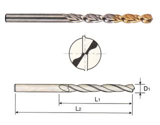 DLGPSET931 5/64 - 1/2 x 64ths HSS(M35) JOBBER, WORM PATTERN TYPE SS 28PCS GOLD-P DRILL SET FOR DEEP HOLES