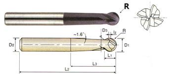 EM673080 8.0 x 8 x 9 x 36 x 100 4 FLUTE LONG BALL ECONOMIC CARBIDE - METRIC X-POWER End Mill