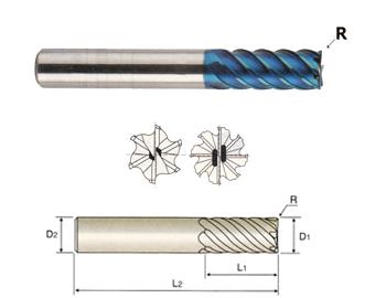 G85167 1 x 1 x 4-1/8 x 7, R.030 8 FLUTE 45 DEGREE HELIX CORNER RADIUS X-5070 CARBIDE END MILL