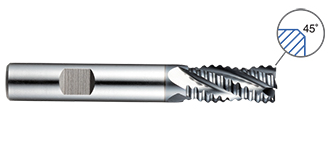 GYG70032 1/2 x 1/2 x 1-1/4 x 3-1/4 ONLY ONE PM60 4 FLUTES 30 DEGREE HELIX ROUGHING (COARSE) CENTER CUT END MILL
