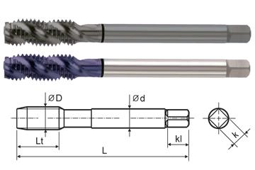 T1585S 1/2-20 UNF GH5 HSS-EX COMBO MODI SPIRAL FLUTE TAP DIN LENGTH ANSI SHANK STEAM OXIDE