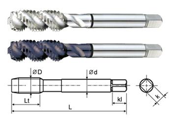 T7302C #8-36 UNF GH2 HSS-EX COMBO MODI SPIRAL FLUTE TAP TICN COATED