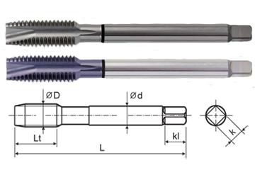 TC162S #4-40 UNC GH2 HSS-EX COMBO MODI SPIRAL POINT TAP DIN LENGTH ANSI SHANK STEAM OXIDE
