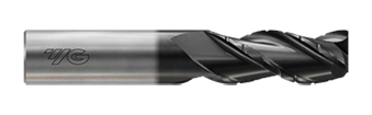 JAI38910. YG1/4(R.06) x 1/4 x 1-1/4 x 3-1/4 ALU-POWER HPC 3 FLUTE 37deg. HELIX CHIP BREAKER CORNER RADIUS COATED E/M