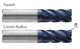 EMI43802. YG3/4(R.06) x 3/4 x 1-5/8 x 5 TitaNox-Power HPC 5 FLUTE  38 DEGREE HELIX CORNER RADIUS END MILL