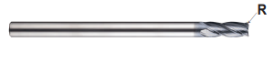GMF20013 13/64 (R.012) x 1/4 x 1/2 x 3-1/2 4G MILL 4 FLUTE CORNER RADIUS END MILL