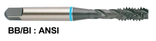 BM607 M16x2.0, D7 3 FLUTED METRIC SPIRAL FLUTED MODIFIED BOTTOMING SUPER HSS HARDSLICK COATED TAP