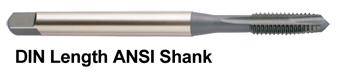 J9315 M6x1.0, D5 3 FLUTE SPIRAL POINTED PLUG DIN LENGTH ANSI SHANK STEAM OXIDE FOR STEELS UPTO 35HRc - METRIC