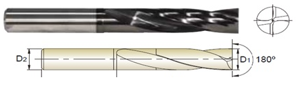 DPP447119 11.9 x 12 x 52 x 90 DREAM DRILL FLAT BOTTOM DRILL WITHOUT COOLANT HOLE (2XD)
