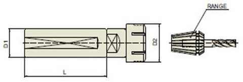 BS115 K1 1/4-ERT32-3.15 TENSION ER COLLET CHUCK (FOR TAPPING)