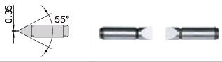 55° knife-edge anvil/spindle tip