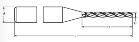 Gmauvais 3200090R 0.90 MM 3-FLUTE 140 LONG REAMER DRILL-CARBIDE