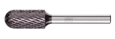 HICOAT® Bur - Cylind. (Radius End), DBL Cut - 3/8" x 3/4" x 1/4" Shank - SC-3, FEP Coating