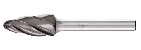 HICOAT® Bur - 14º Taper, DBL Cut - 1/2" x 1-1/8" x 1/4" Shank - SL-4, HC-NFE Coating