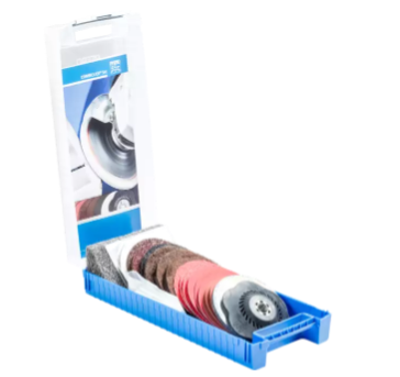 COMBICLICK® Surface Finishing Set - 5" Diameter Discs, 5/8-11 Threaded Backing Pad