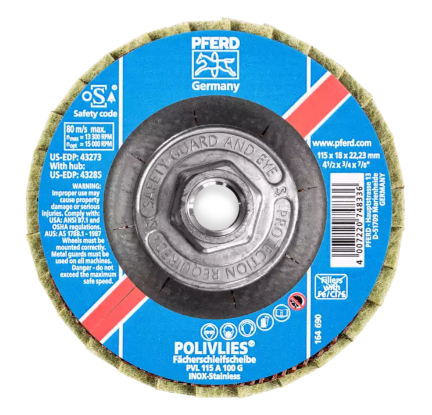 5" POLIVLIES® Non-Woven Flap Disc - 5/8-11 Thread - Fine Grade