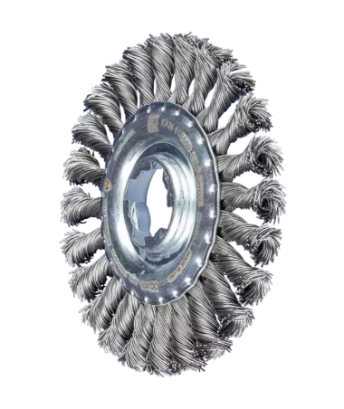 2-3/4" OD knot cup brush - .020" carbon steel wire, X-LOCK mounting system