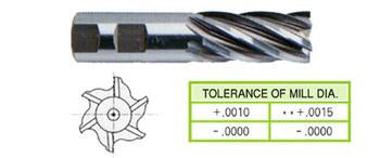 *04427 YG 1" Diameter 2" LOC 6 Flute Uncoated HSS/Cobalt End Mill