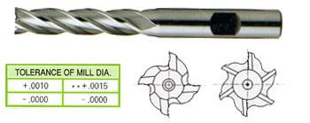 *05297 YG 1/4" Diameter 1-1/4" LOC 4 Flute Uncoated HSS/Cobalt End Mill