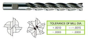 09322CE 1/2 x 1/2 x 3 x 5 6 FLUTE EXTRA LONG LENGTH CENTER CUT TIALN-EXTREME COATED 8% COBALT End Mill