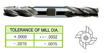 12049HF 9/32 x 3/8 x 11/16 x 3-3/8 4 FLUTE REGULAR LENGTH DE TIALN-FUTURA COATED HSS End Mill