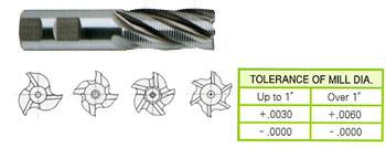 70426CE 1 x 1 x 2 x 4-1/2 5 FLUTE REGULAR LENGTH FINE PITCH ROUGHER TIALN-EXTREME COATED 8% COBALT End Mill
