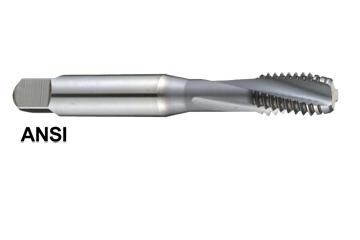 TR858747HAR M22x2.5 D7 HSS-PM 4 FLUTE SPIRAL FLUTED TAP MODIFIED BOTTOMING STYLE STEELS UP TO 45Hrc HARDSLICK COATED