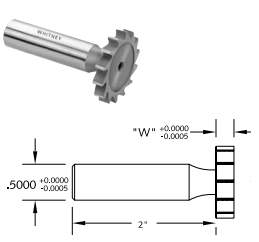 Type 1008 1" x 5/16" Carbide Tipped Keyseat Cutter