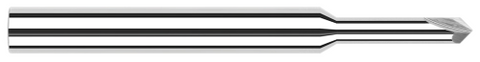 54745 0.0620" (1/16) Neck DIA x 0.3120" (5/16) Reach x 45° per side - 2 FL - Uncoated