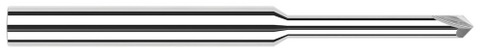 869745 0.0620" (1/16) Neck DIA x 0.4370" (7/16) Reach x 45° per side - 2 FL - Uncoated