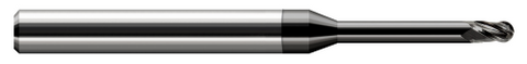 34316-C4 3 FL - 0.2500" (1/4) Cutter DIA x 0.3750" (3/8) LOC x 2.0000" (2) Reach - Amorphous Diamond Coated