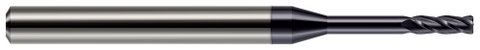 876847-C3 4 FL - 0.0470" (3/64) Cutter DIA x 0.0050" Radius x 0.1410" LOC x 0.3750" (3/8) Reach - AlTiN Coated