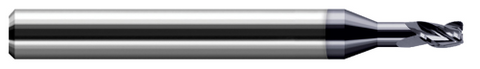 925662-C3 3 FL - 0.0620" (1/16) Cutter DIA x 0.0100" Radius x 0.0930" (3/32) LOC x 0.1860" Reach - AlTiN Coated