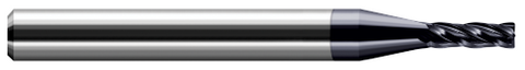 32412-C3 4 FL - 0.1250" (1/8) Cutter DIA x 0.0120" Radius x 0.5000" (1/2) LOC  - AlTiN Coated