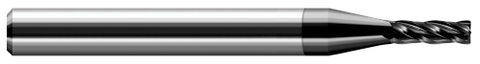 28199-C4 4 FL - 0.1000" Cutter DIA x 0.0150" (1/64) Radius x 0.3000" LOC  - Amorphous Diamond Coated